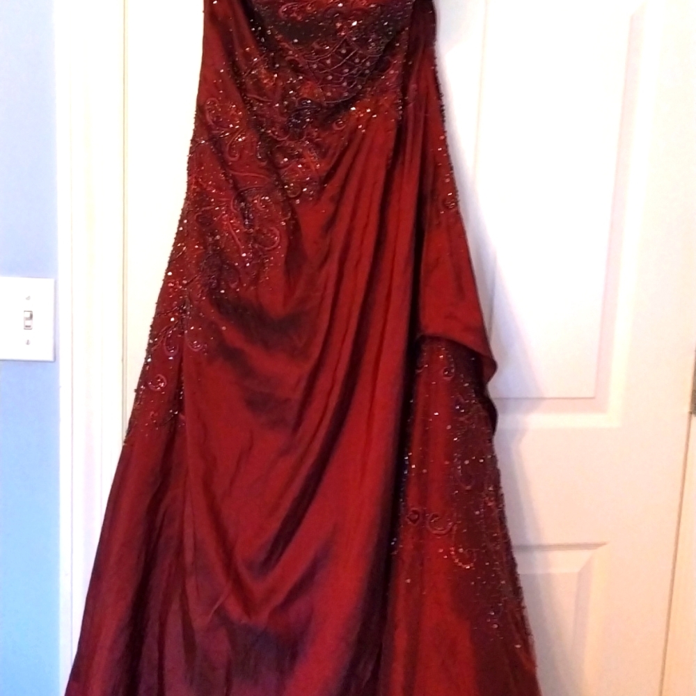 Formal burgundy gown